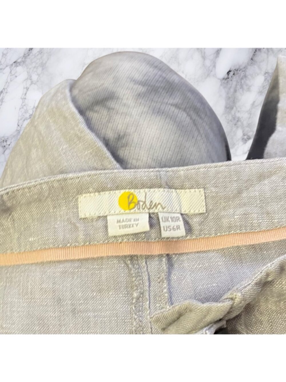 BODEN Eldon Linen Wide Leg Trousers In Squirrel Grey - Picture 3 of 10